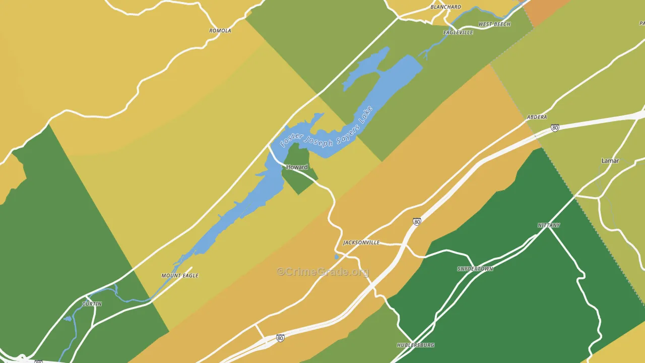 Howard, PA Map of Burglary Rates