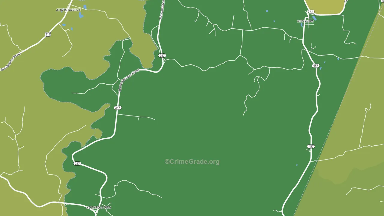 Howardstown, KY Map of Burglary Rates