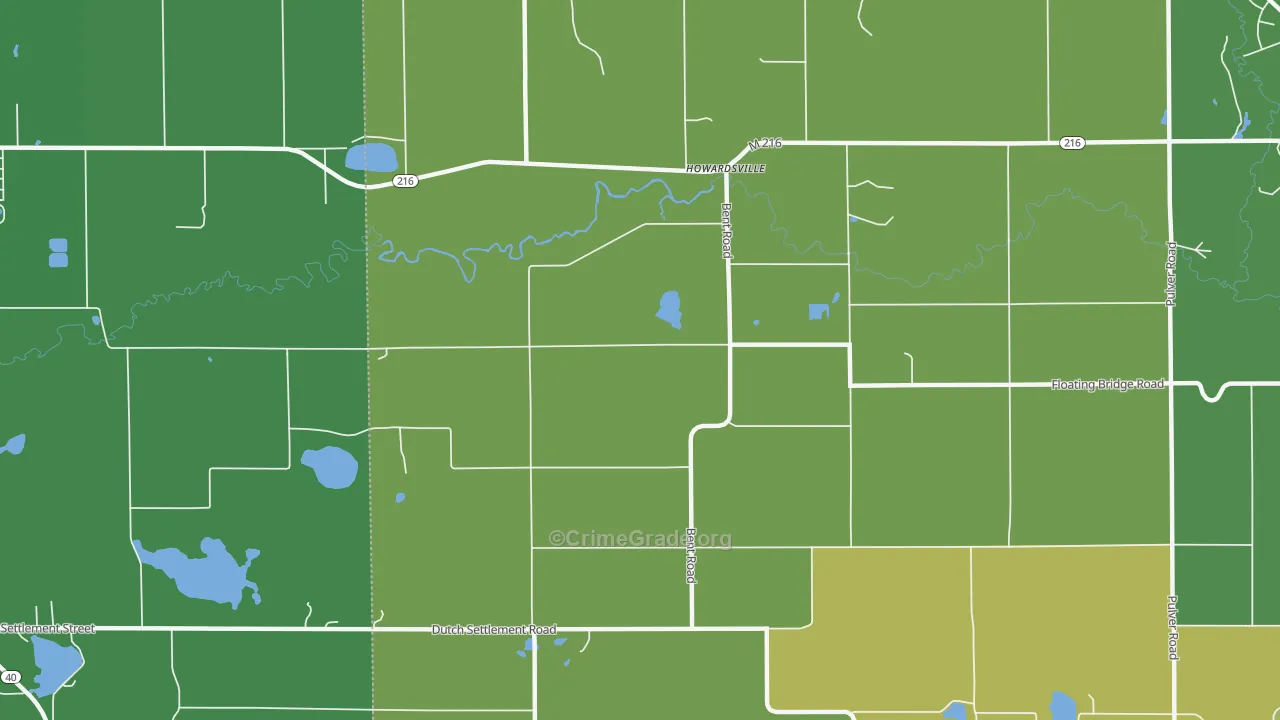 Howardsville, MI Map of Burglary Rates