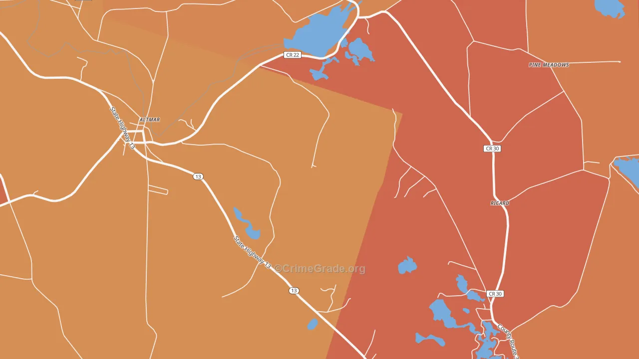 Howardville, NY Map of Burglary Rates
