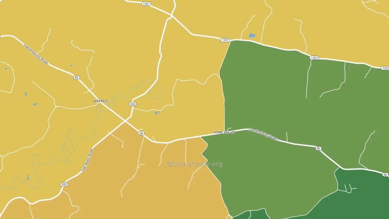 Howe Valley, KY Map of Burglary Rates