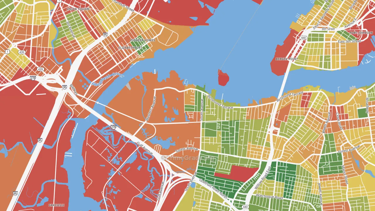 Howland Hook, Staten Island, NY Map of Burglary Rates