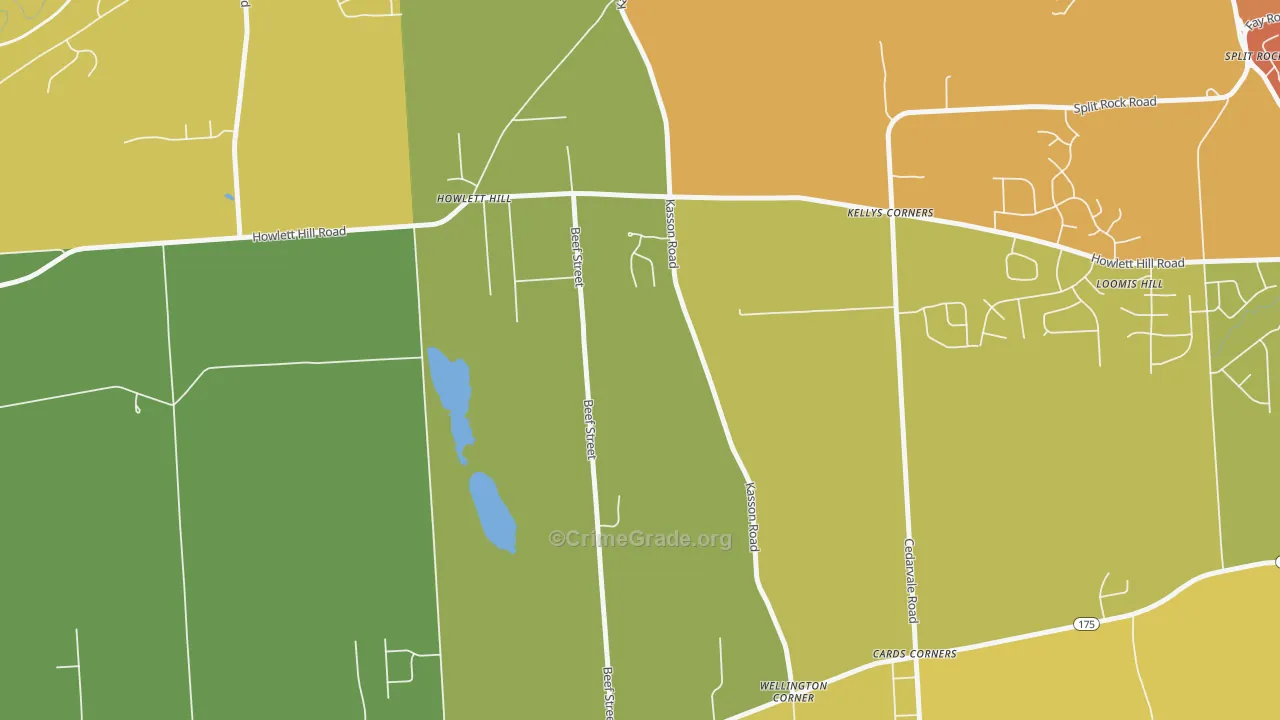 Howlett Hill, NY Map of Burglary Rates