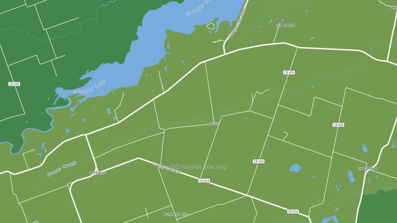 Hoxie, TX Map of Burglary Rates
