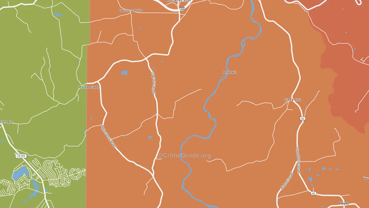 Hoyes, MD Map of Burglary Rates