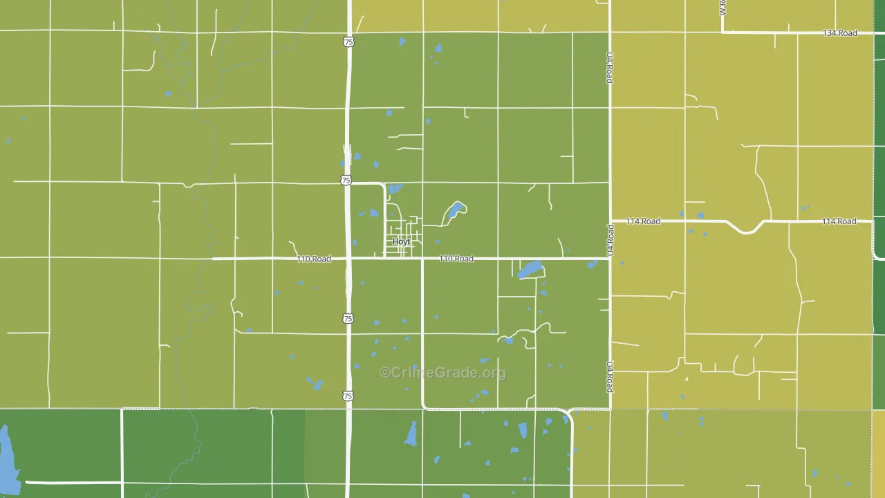 Hoyt, KS Map of Burglary Rates
