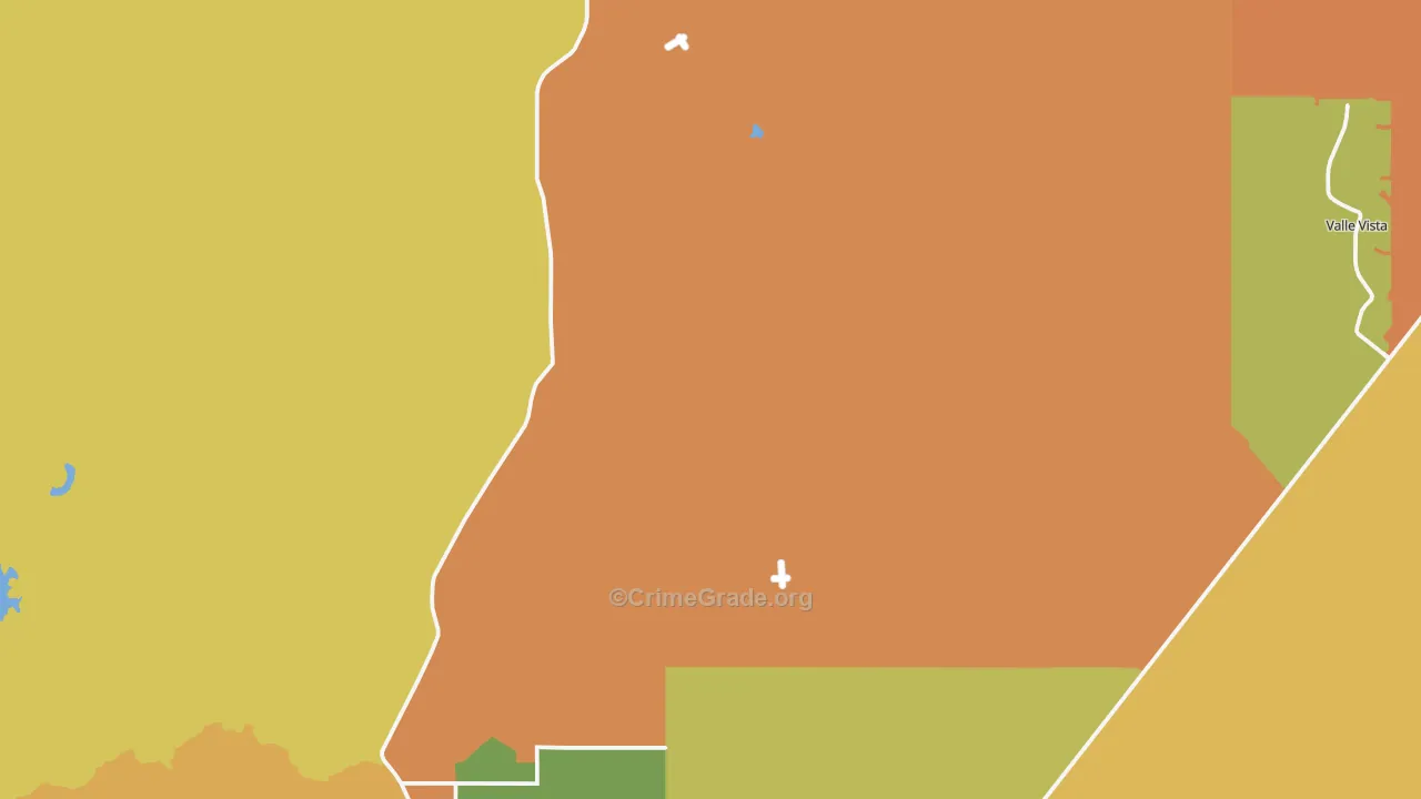 Hualapai, AZ Map of Burglary Rates