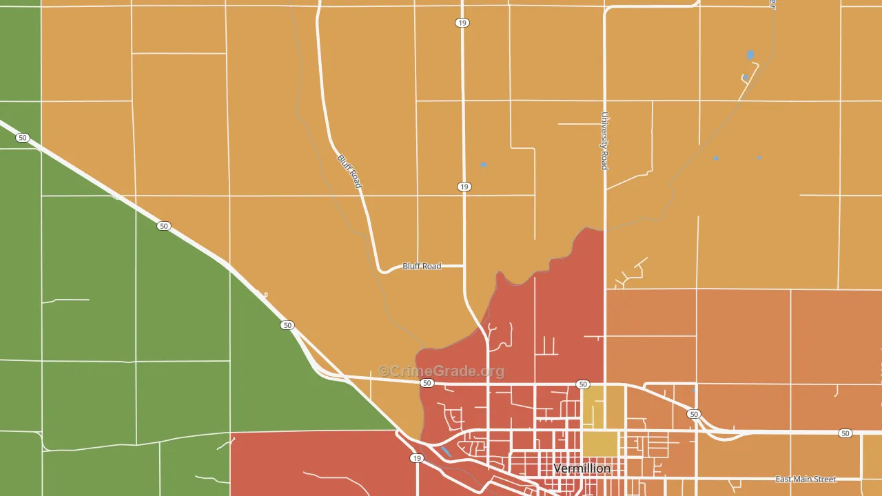 Hub City, SD Map of Burglary Rates