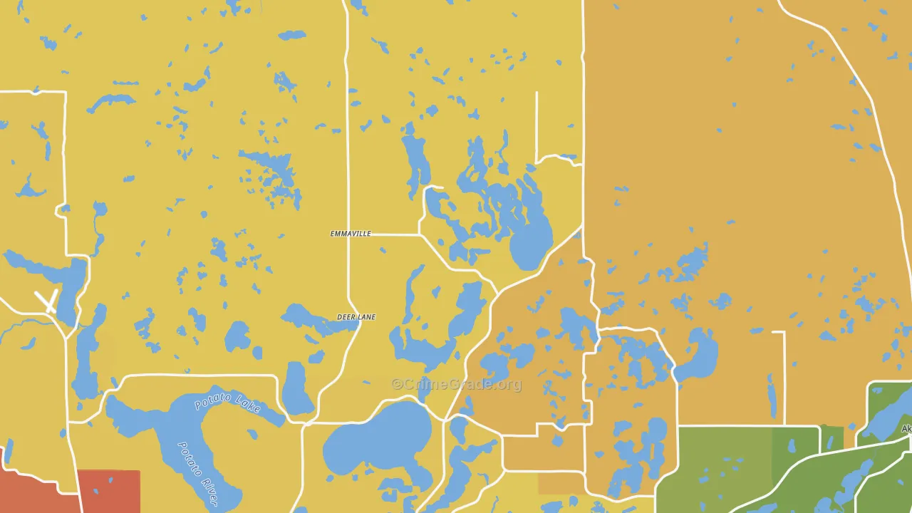 Hubbard County, MN Map of Burglary Rates