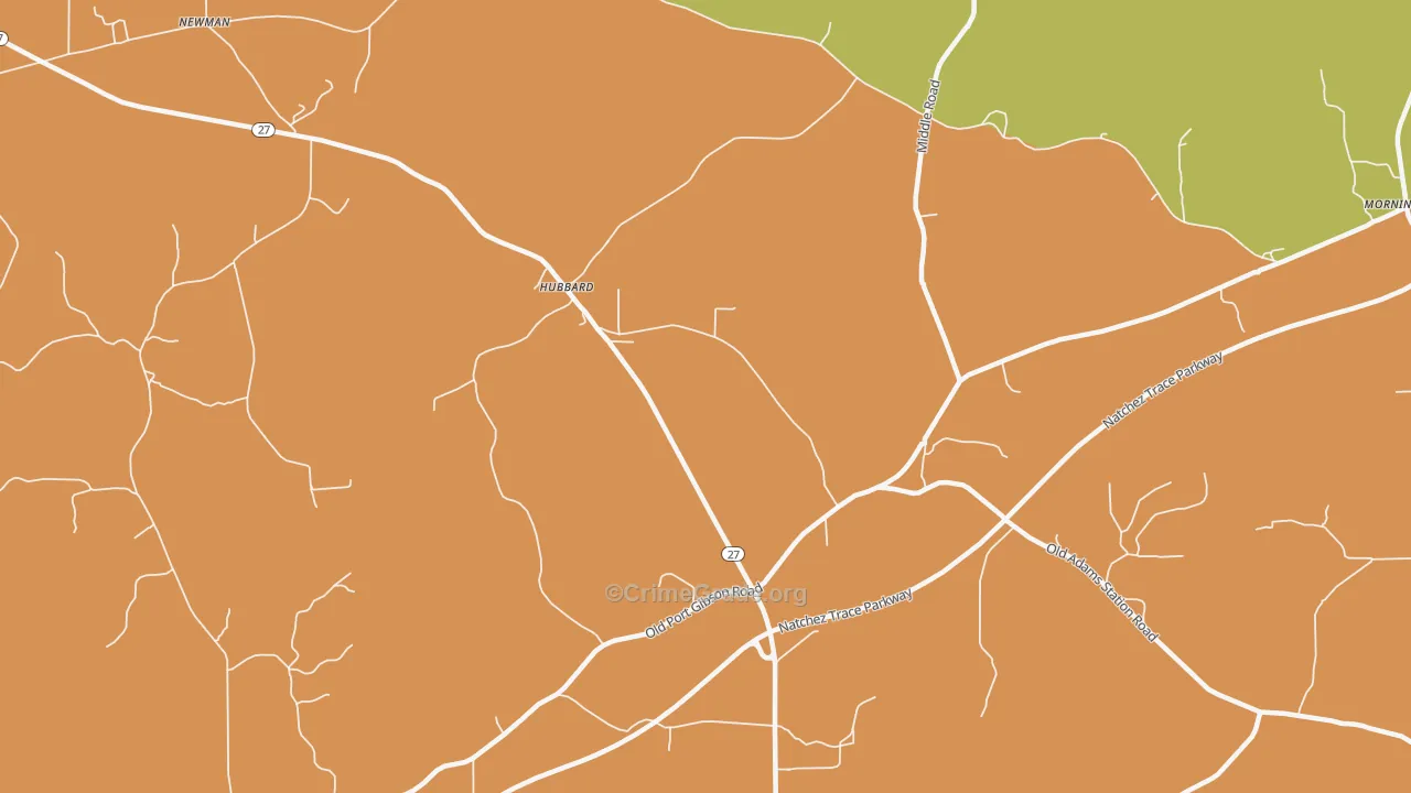 Hubbard, MS Map of Burglary Rates