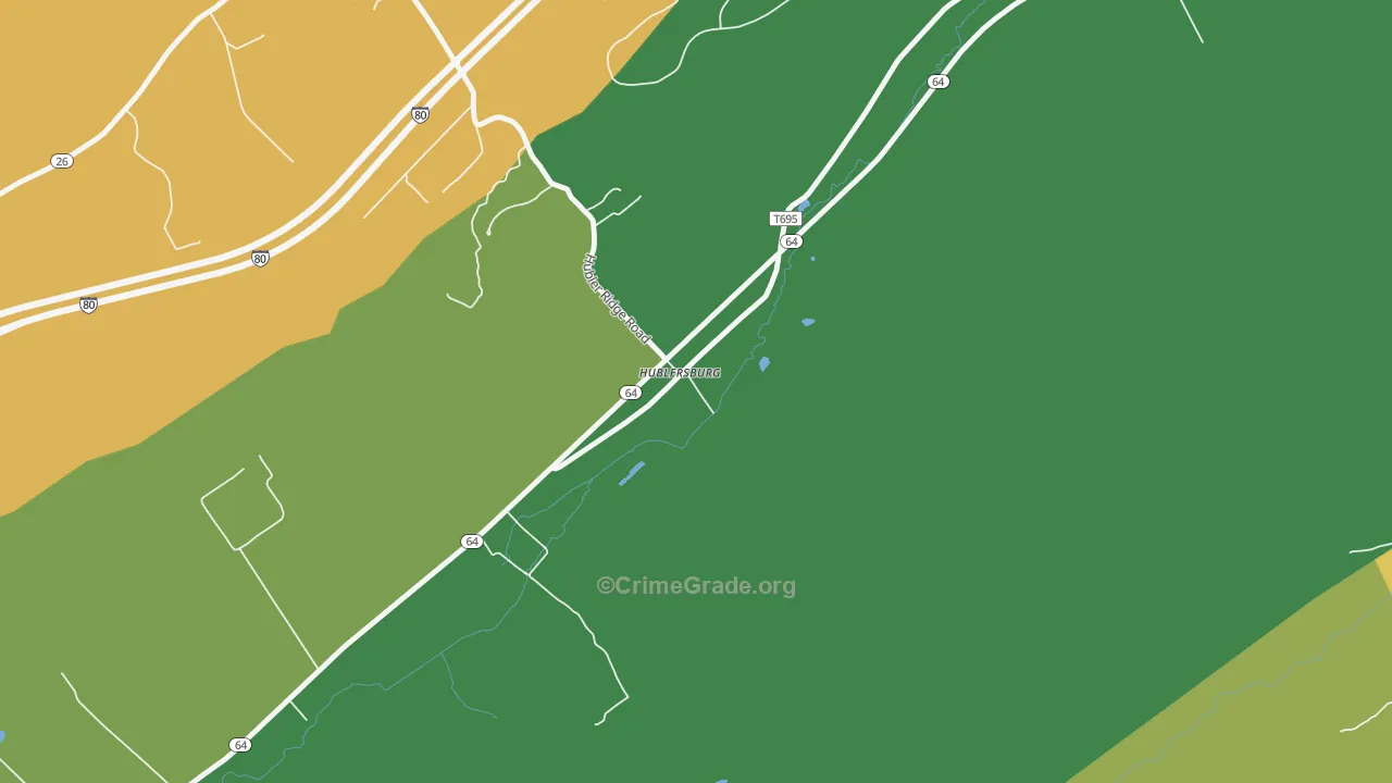 Hublersburg, PA Map of Burglary Rates