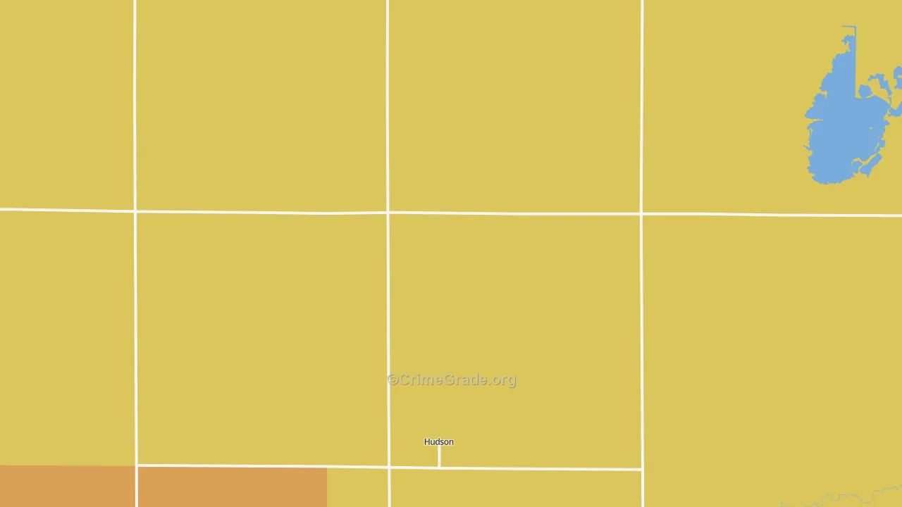 Hudson, KS Map of Burglary Rates
