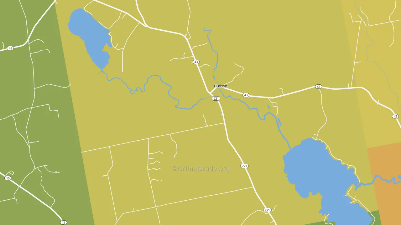 Hudson, ME Map of Burglary Rates