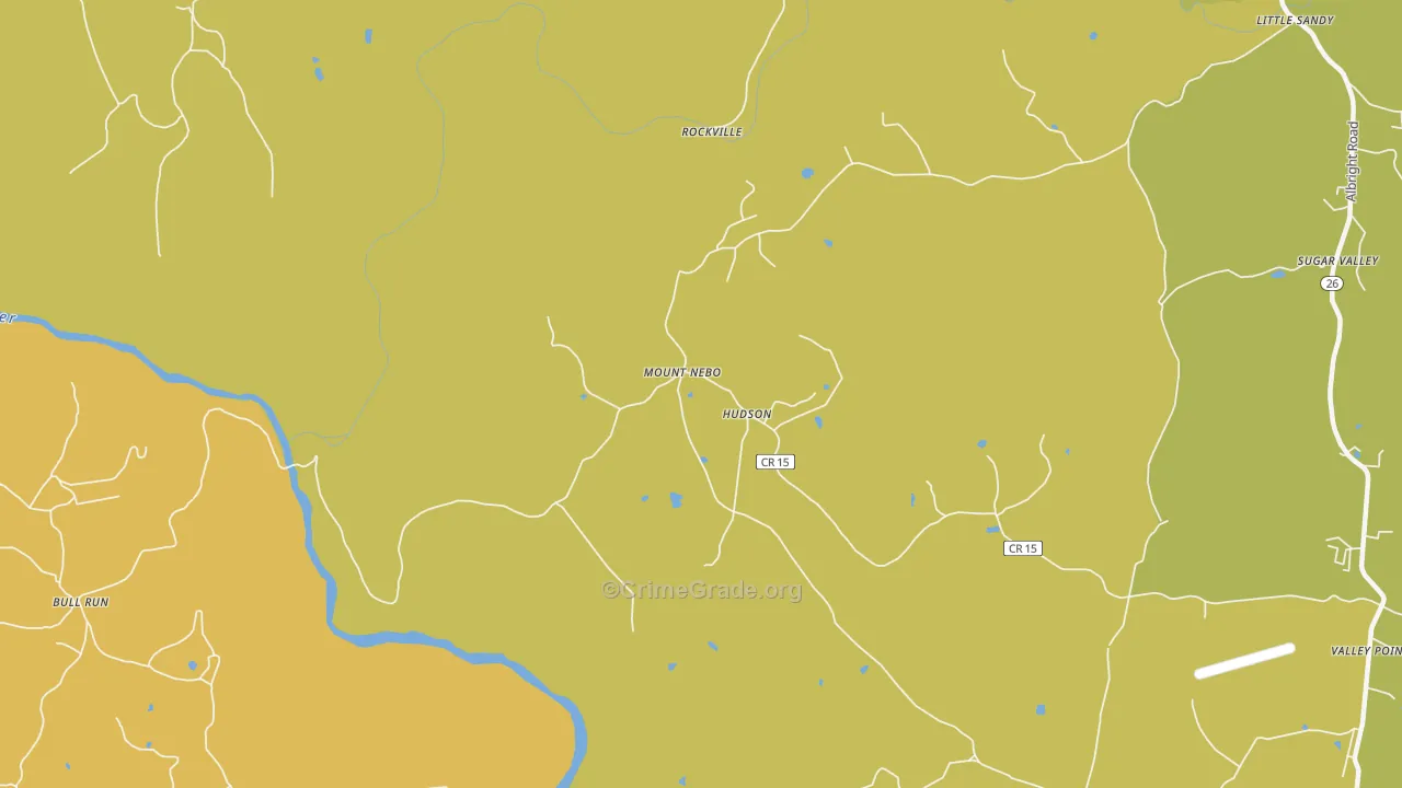Hudson, WV Map of Burglary Rates
