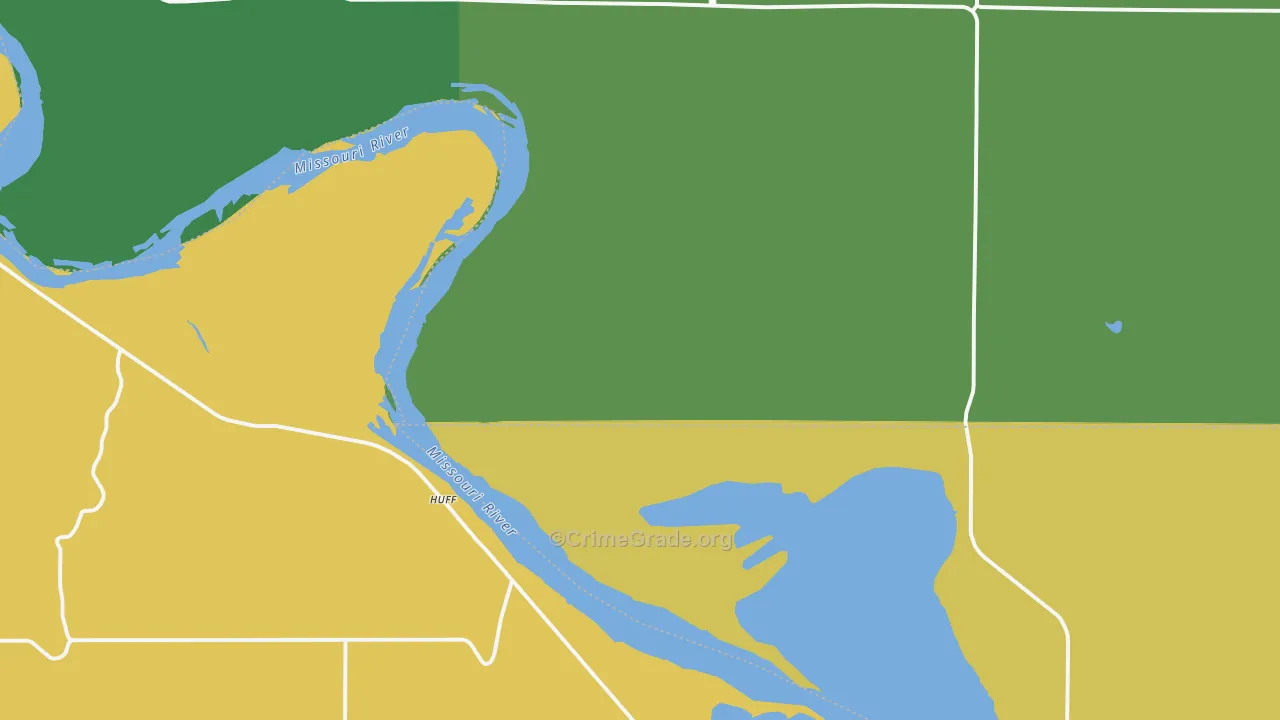 Huff, ND Map of Burglary Rates