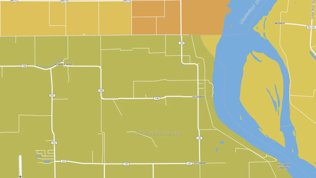Huffman, AR Map of Burglary Rates