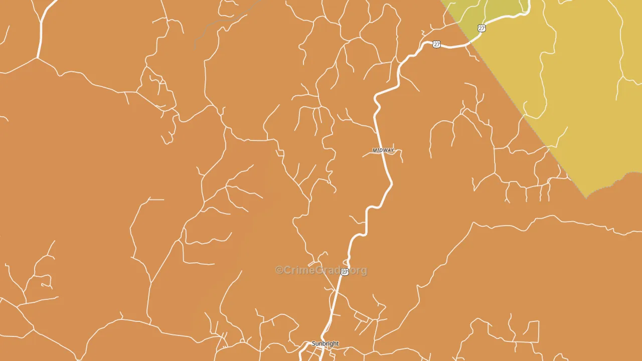 Huffman, TN Map of Burglary Rates
