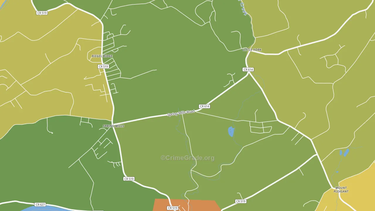 Hughesville, NJ Map of Burglary Rates