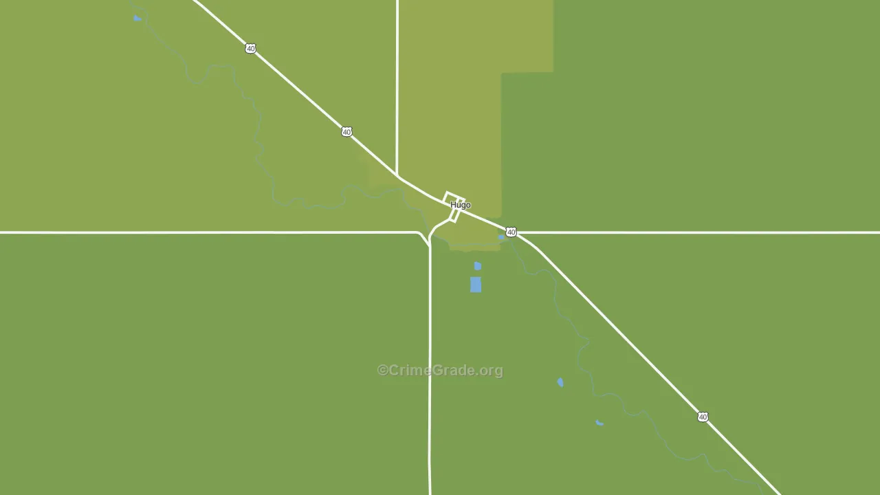 Hugo, CO Map of Burglary Rates