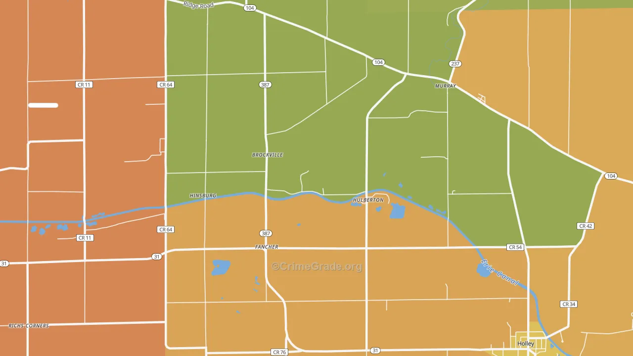 Hulberton, NY Map of Burglary Rates