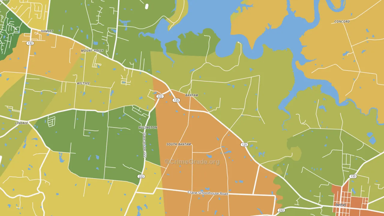 Hulington, OH Map of Burglary Rates