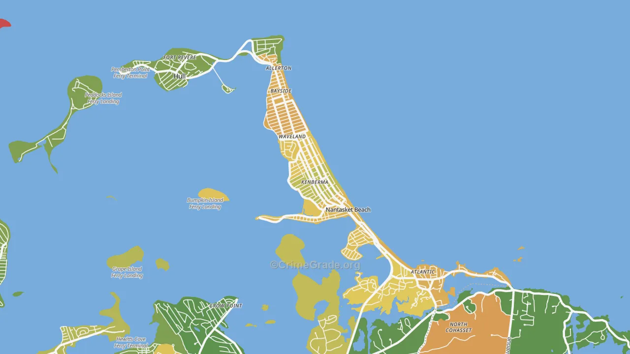 Hull, MA Map of Burglary Rates