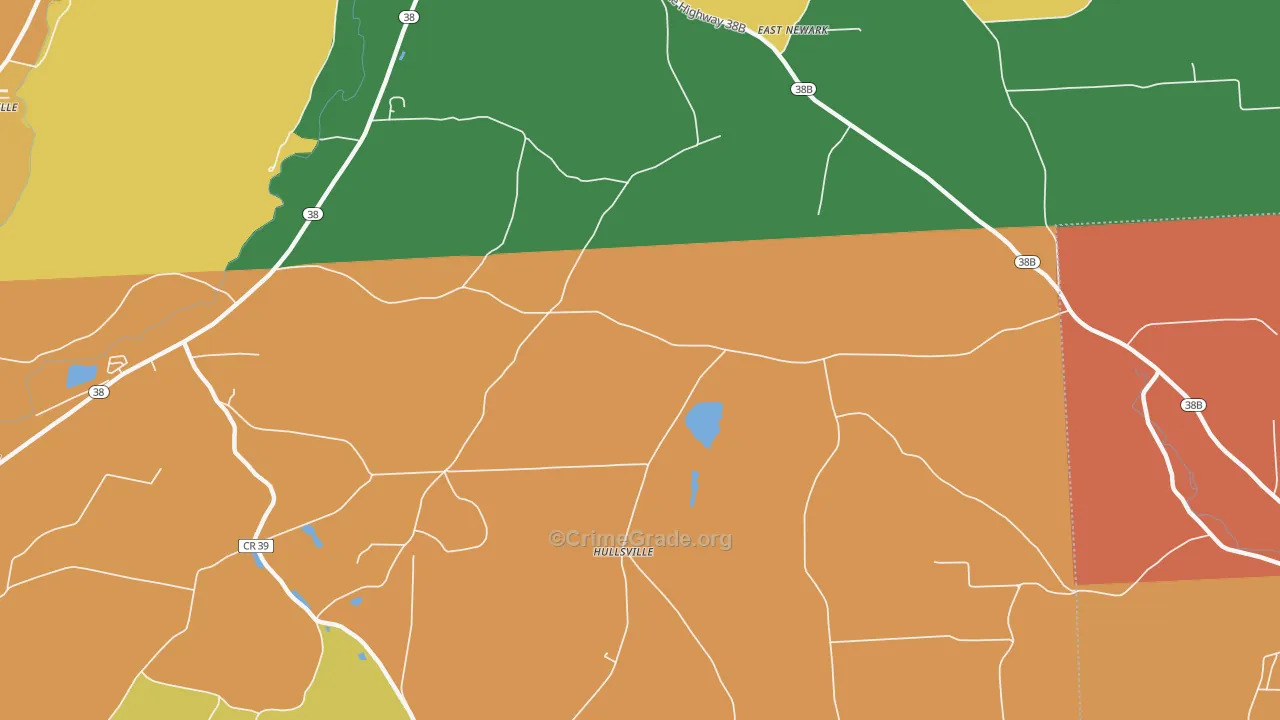 Hullsville, NY Map of Burglary Rates
