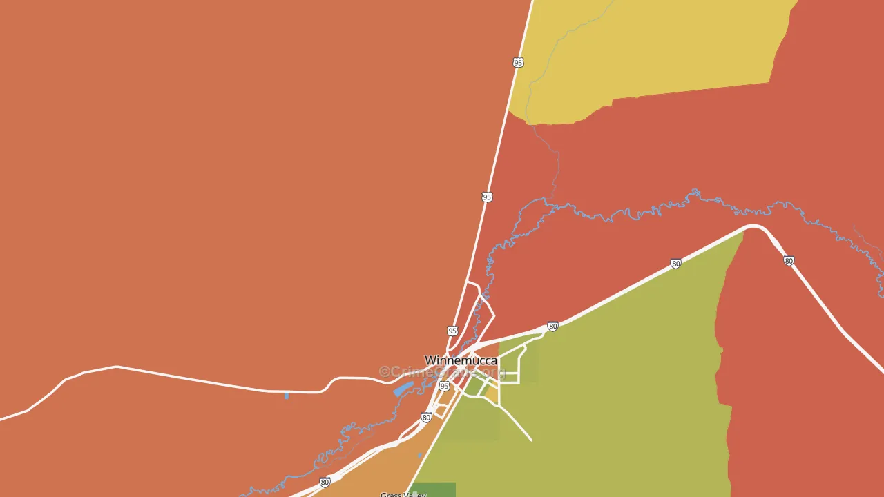 Humboldt County, NV Map of Burglary Rates