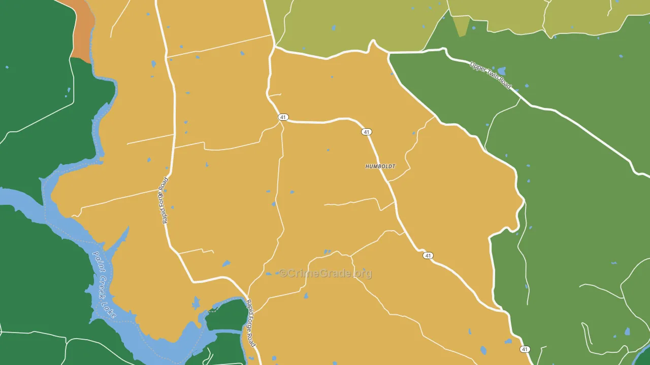 Humboldt, OH Map of Burglary Rates