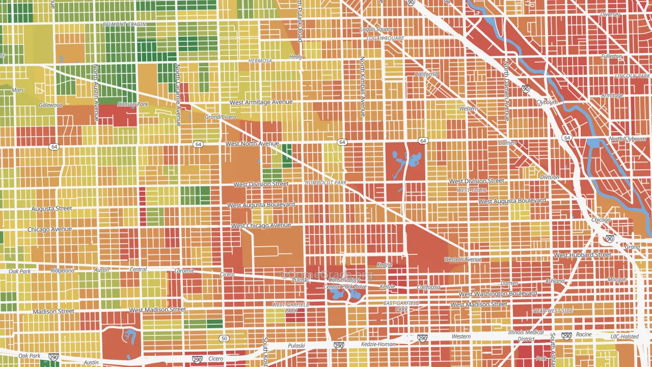 Humboldt Park, Chicago, IL Map of Burglary Rates