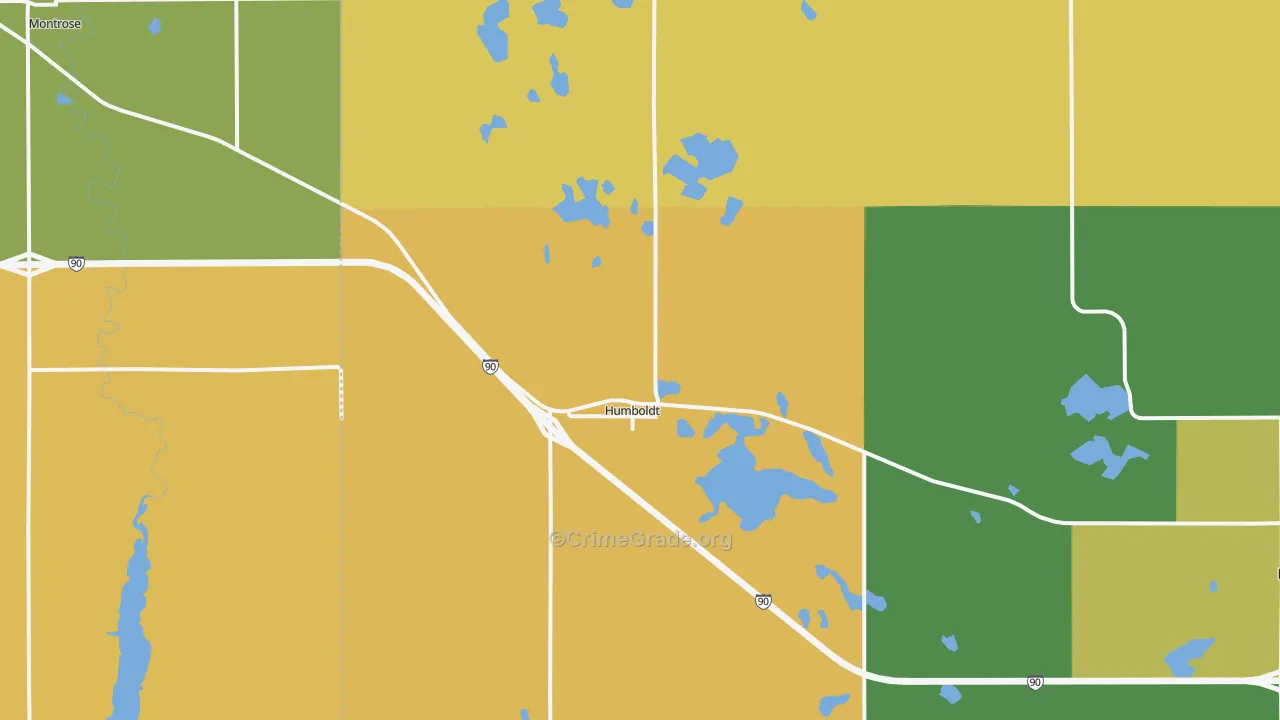 Humboldt, SD Map of Burglary Rates