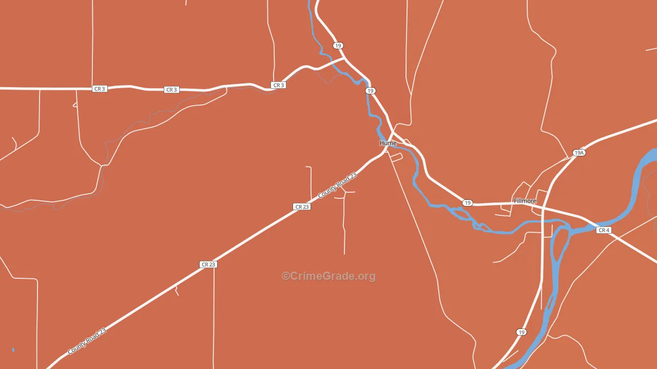 Hume, NY Map of Burglary Rates