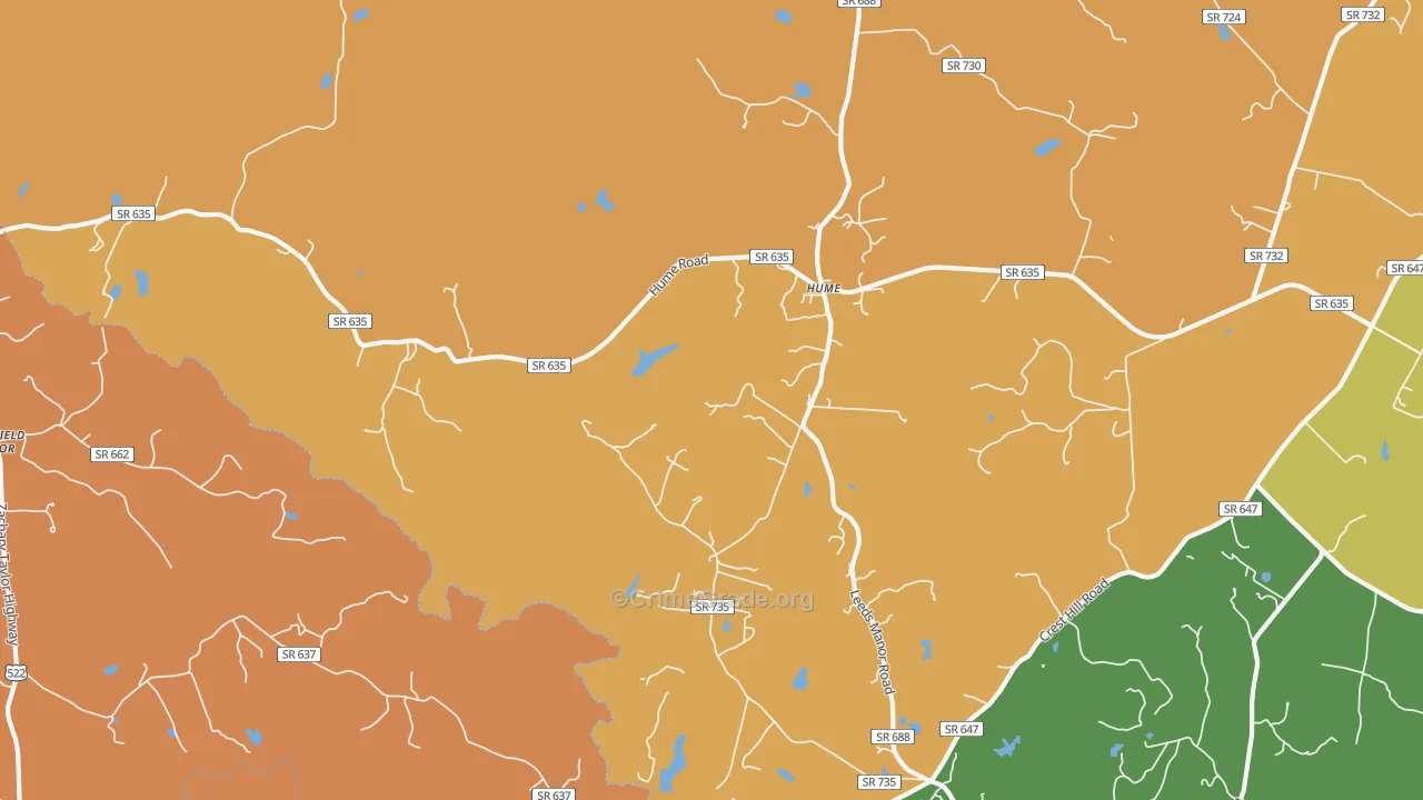 Hume, VA Map of Burglary Rates