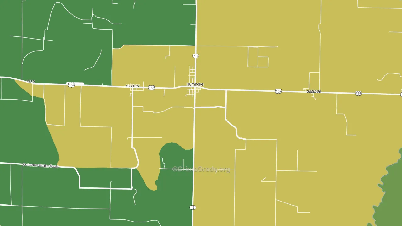 Humnoke, AR Map of Burglary Rates