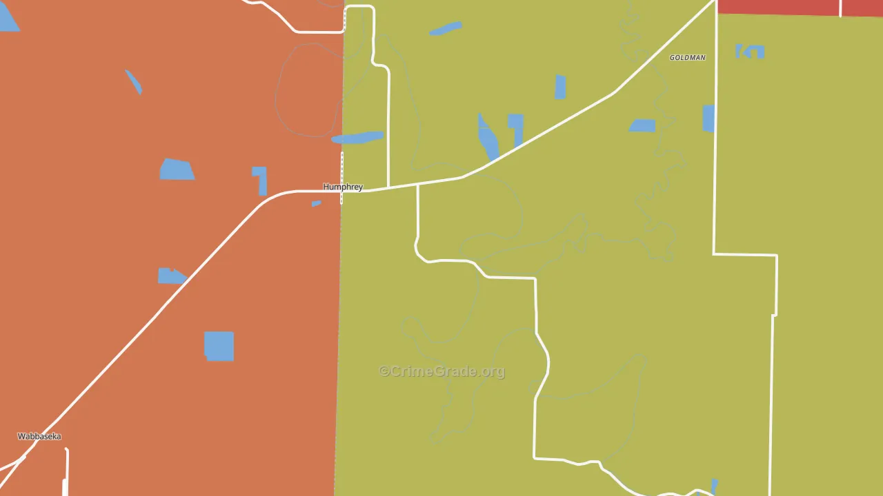 Humphrey, AR Map of Burglary Rates