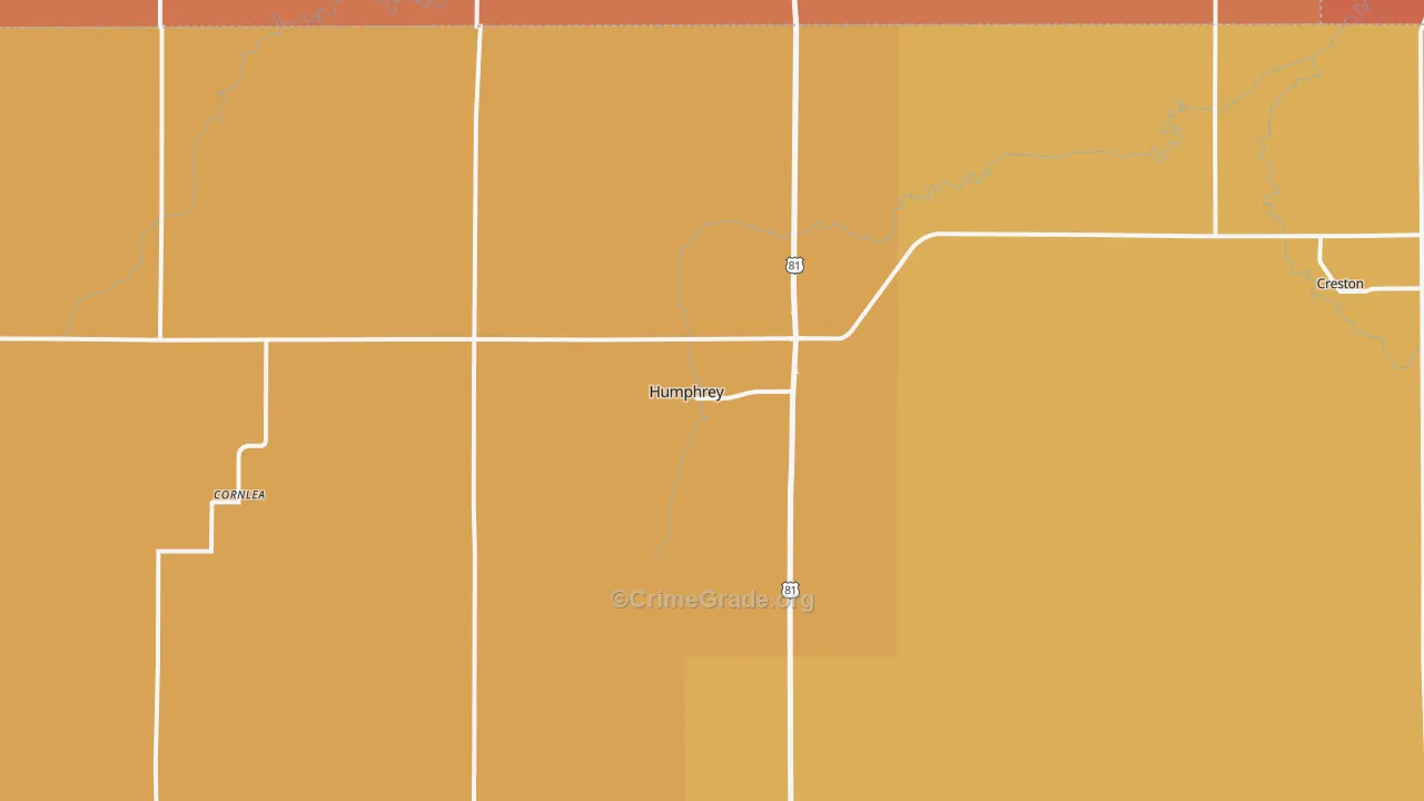 Humphrey, NE Map of Burglary Rates
