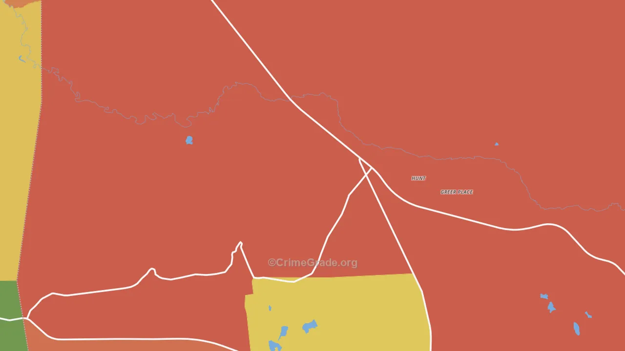 Hunt, AZ Map of Burglary Rates