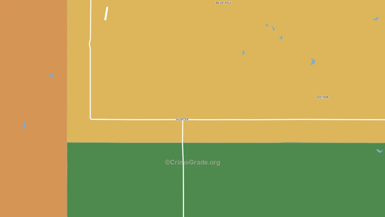 Hunter, KS Map of Burglary Rates