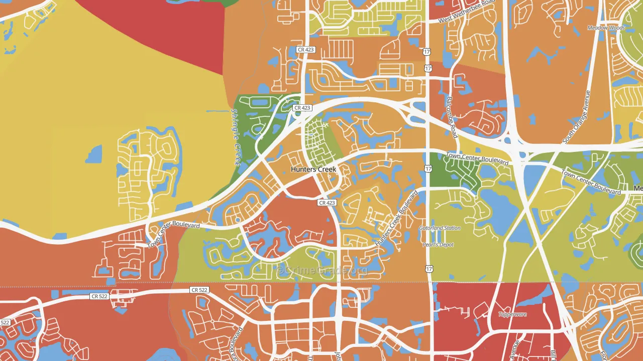 Hunters Creek, FL Map of Burglary Rates