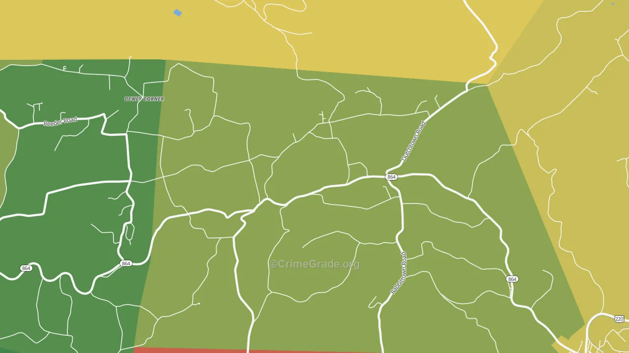 Huntersville, PA Map of Burglary Rates