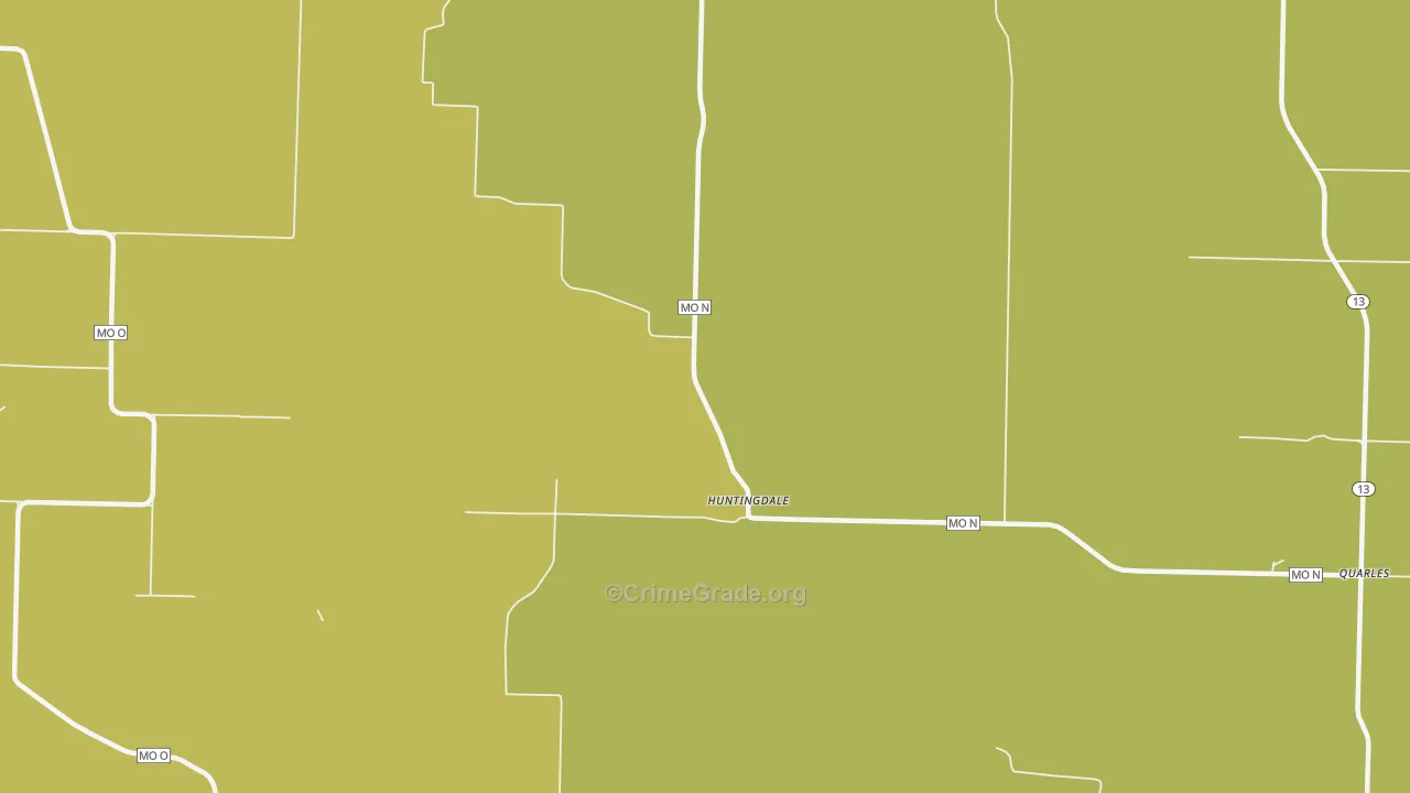 Huntingdale, MO Map of Burglary Rates