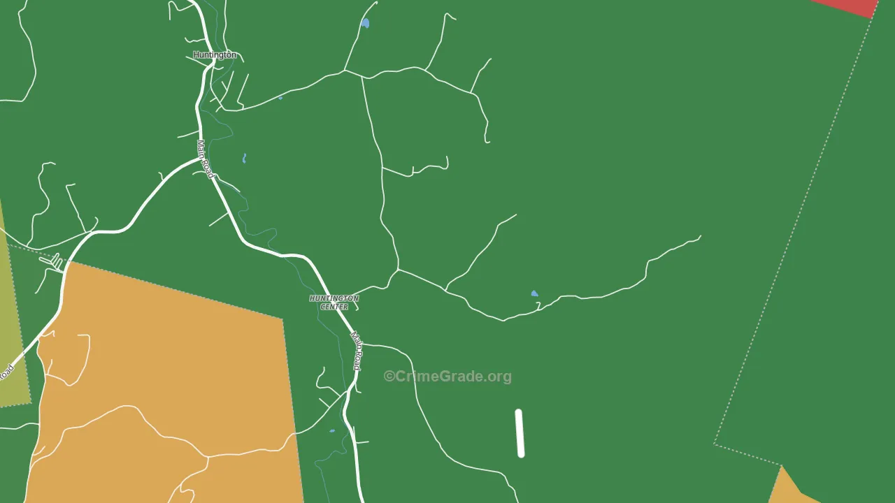 Huntington Center, VT Map of Burglary Rates