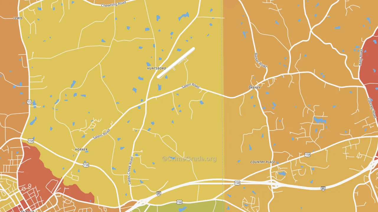 Huntsboro, NC Map of Burglary Rates