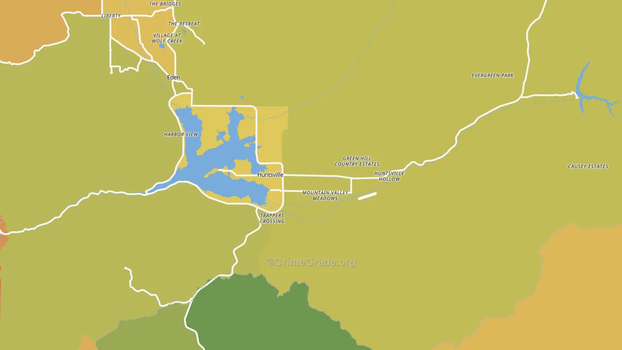 Huntsville, UT Map of Burglary Rates