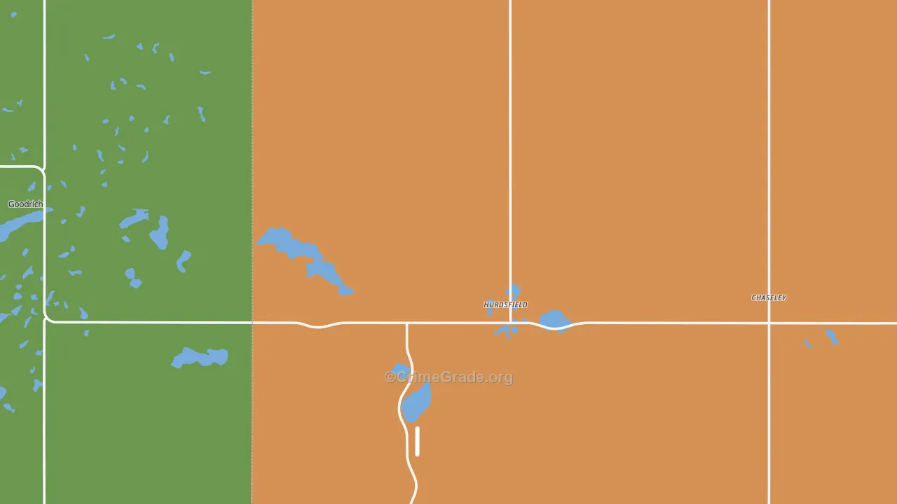 Hurdsfield, ND Map of Burglary Rates