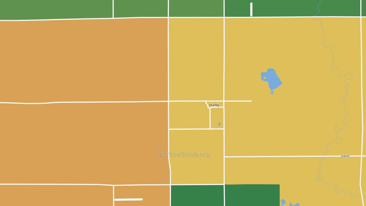 Hurley, SD Map of Burglary Rates