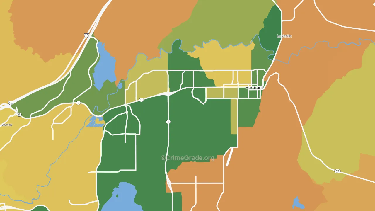 Hurricane, UT Map of Burglary Rates