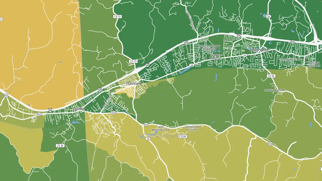 Hurricane, WV Map of Burglary Rates