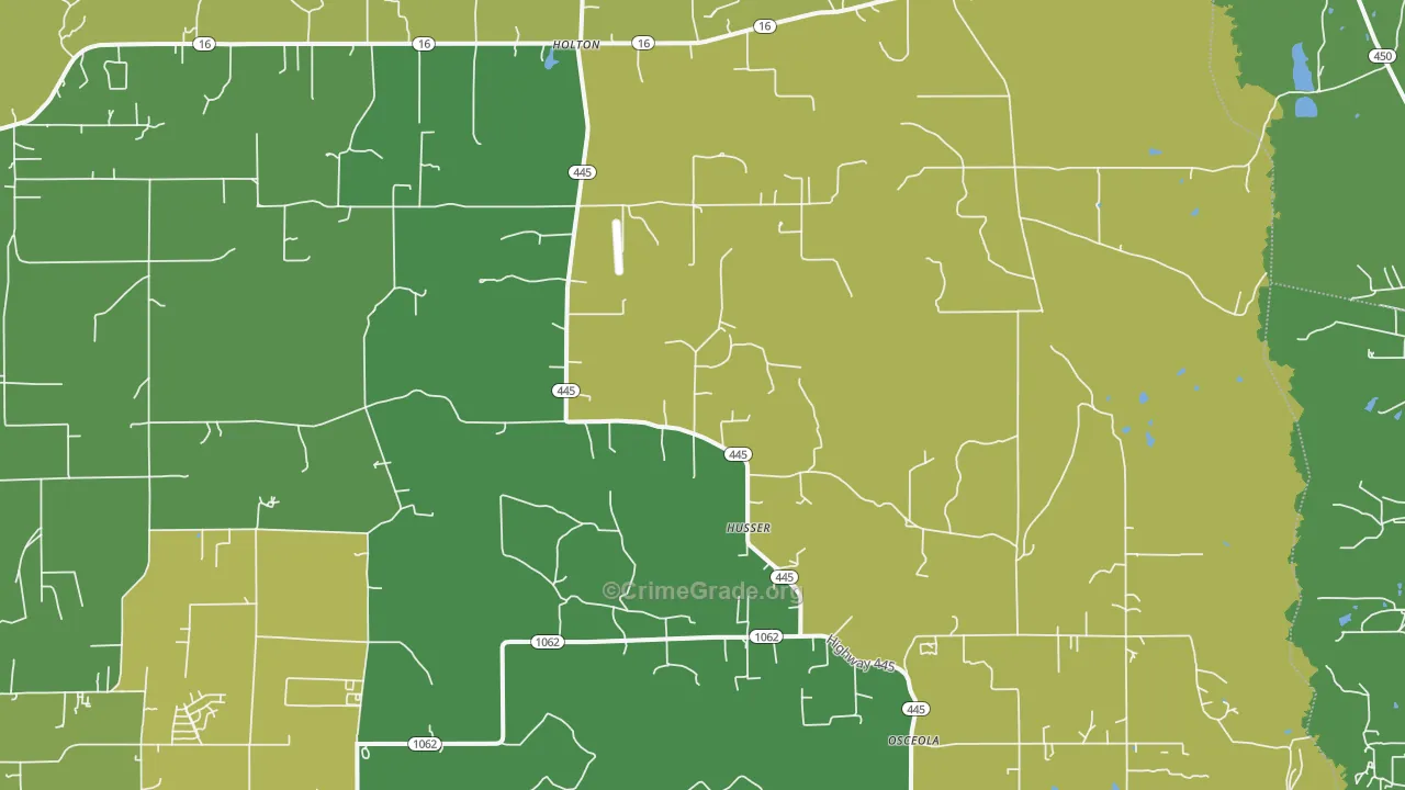 Husser, LA Map of Burglary Rates