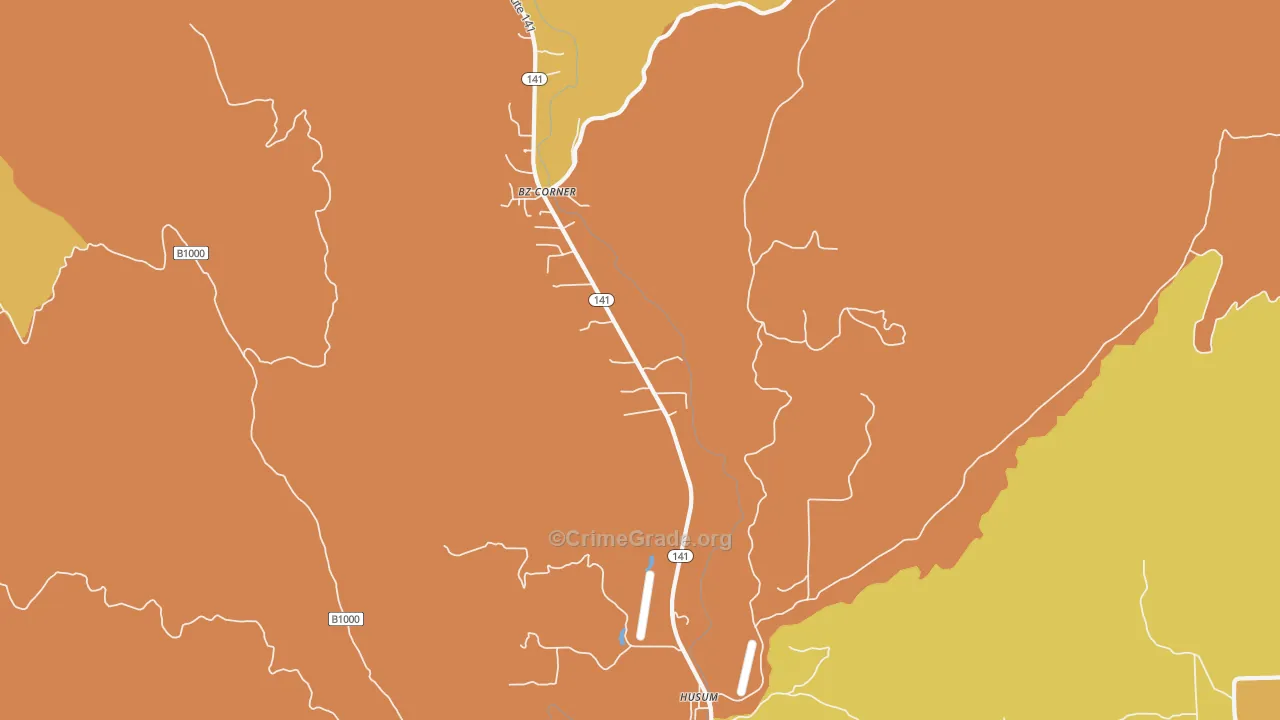 Husum, WA Map of Burglary Rates